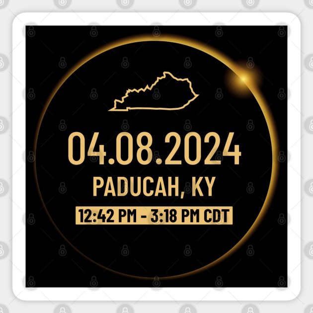 Kentucky State Paducah KY USA Totality April 8, 2024 Total Solar Eclipse Sticker by Bunny Prince Design